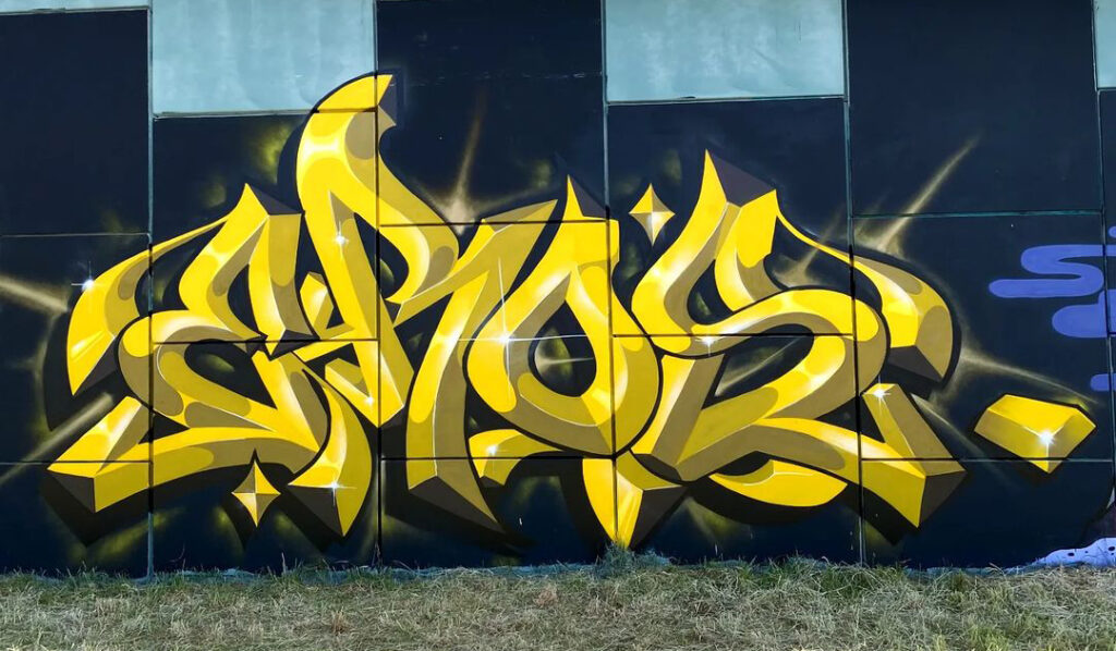 Graffiti wykonane przez Erosa z ekipy JWP