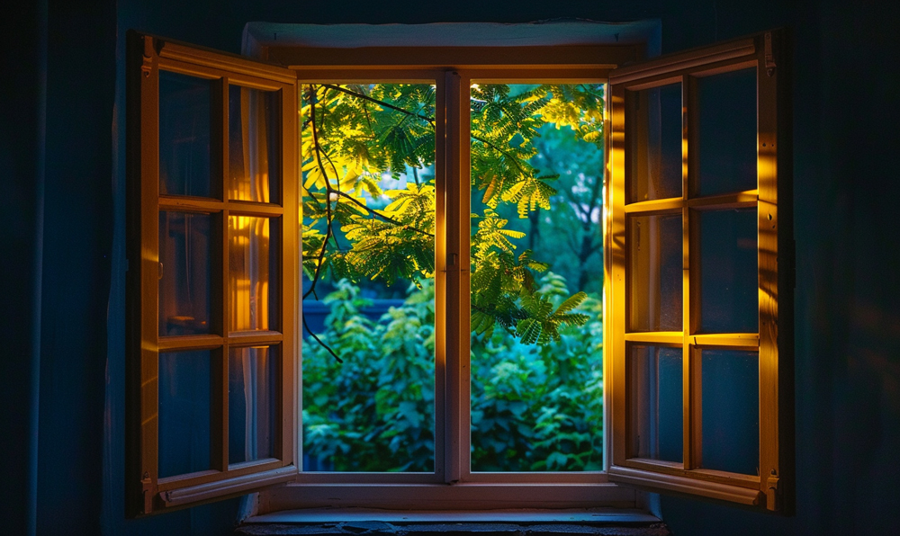 Otwarte okno zapewnia świeże powietrze, które ma pozytywny wpływ na sen