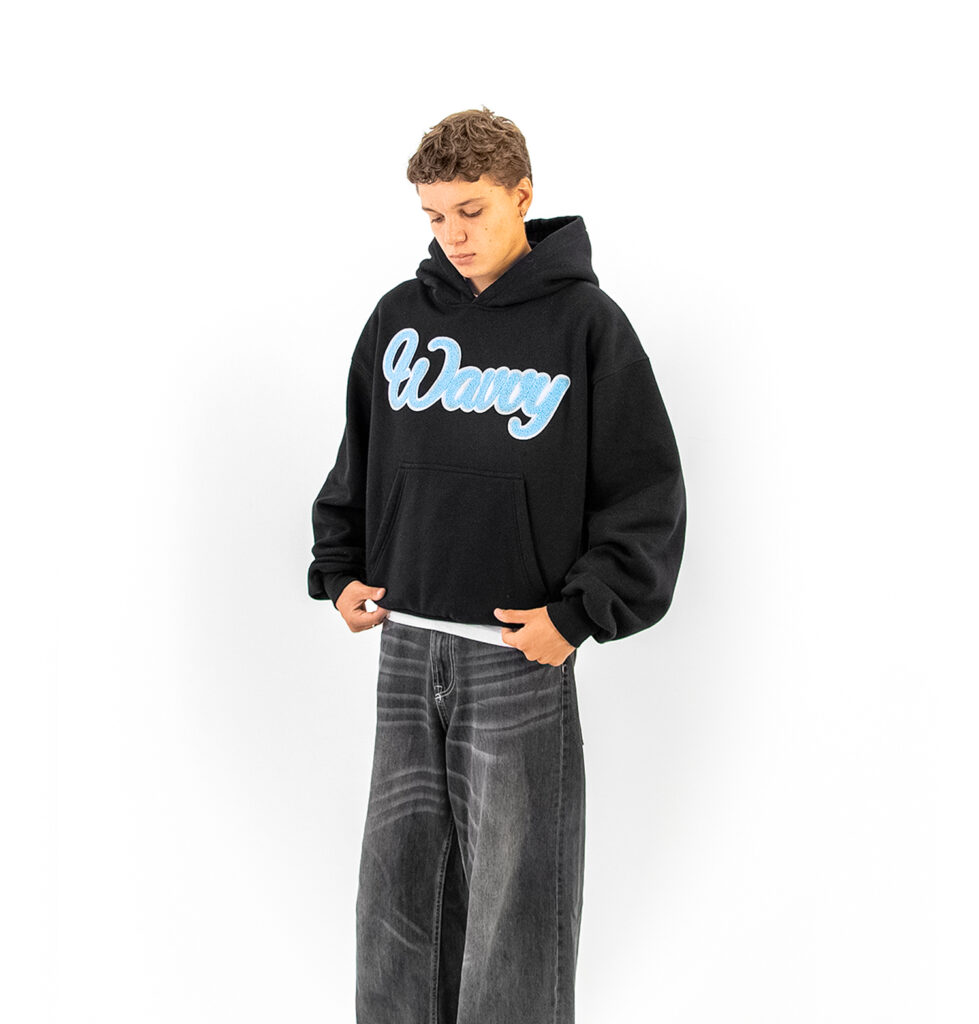 Bluza boxy z haftem chenille