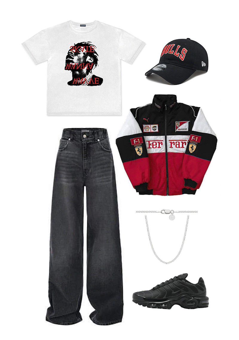 Przykładowe stylizacje z koszulką SKATE