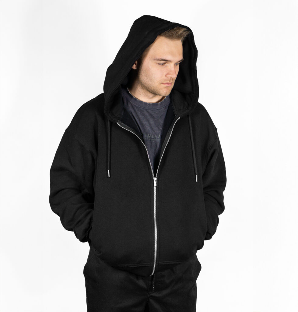Czarne rozpinane hoodie w klimacie Streetwear