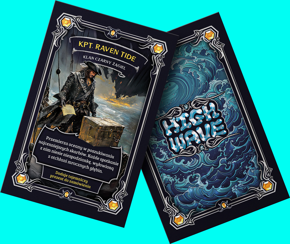 Wizualizacja karty kolekcjonerskiej "Raven Tide"