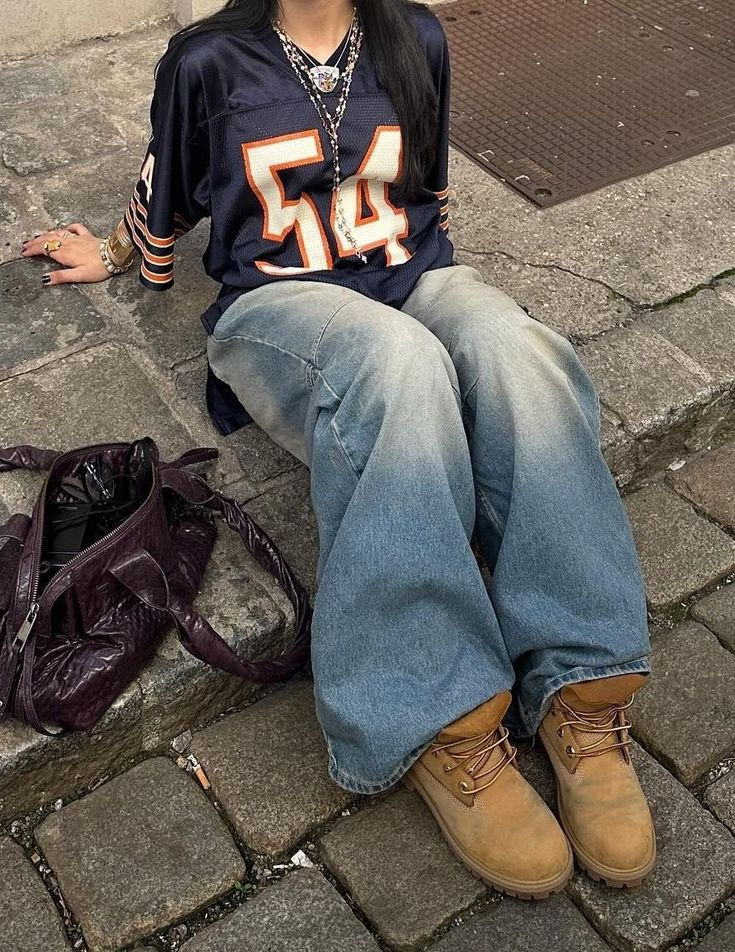 Luźne baggy jeansy w Biker Style