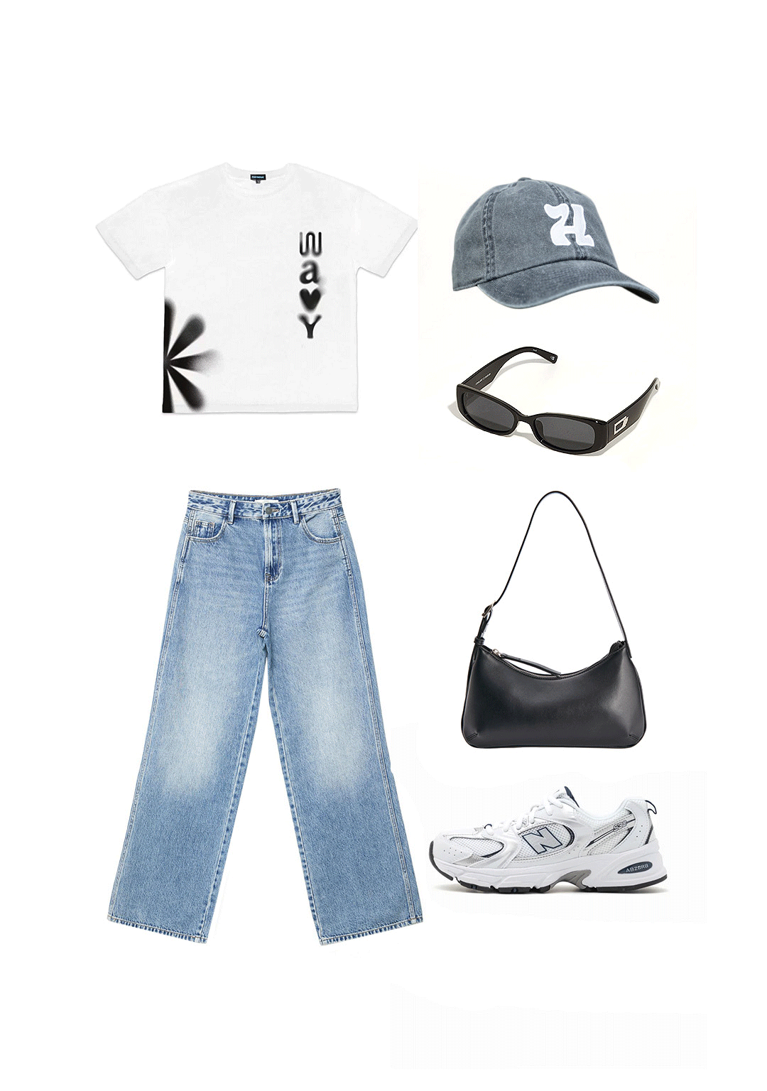 Zestaw stylizacji z użyciem ubrań Highwave (głównie czapki z daszkiem)