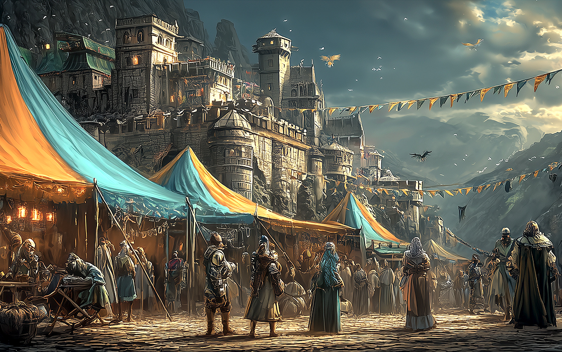 Targowisko fantasy u stop gorskiej twierdzy – wersja mobilna