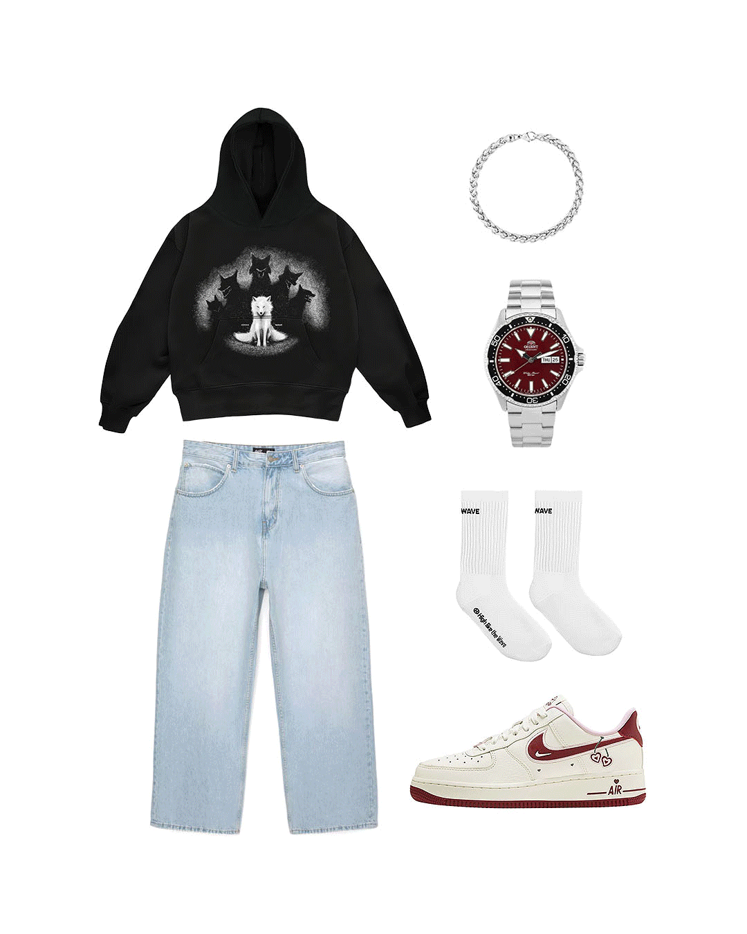 Bluza z wilkiem w stylizacjach streetwear