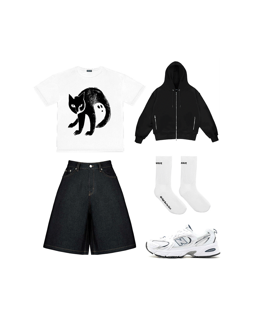 Koszulka z kotem w stylizacjach streetwear