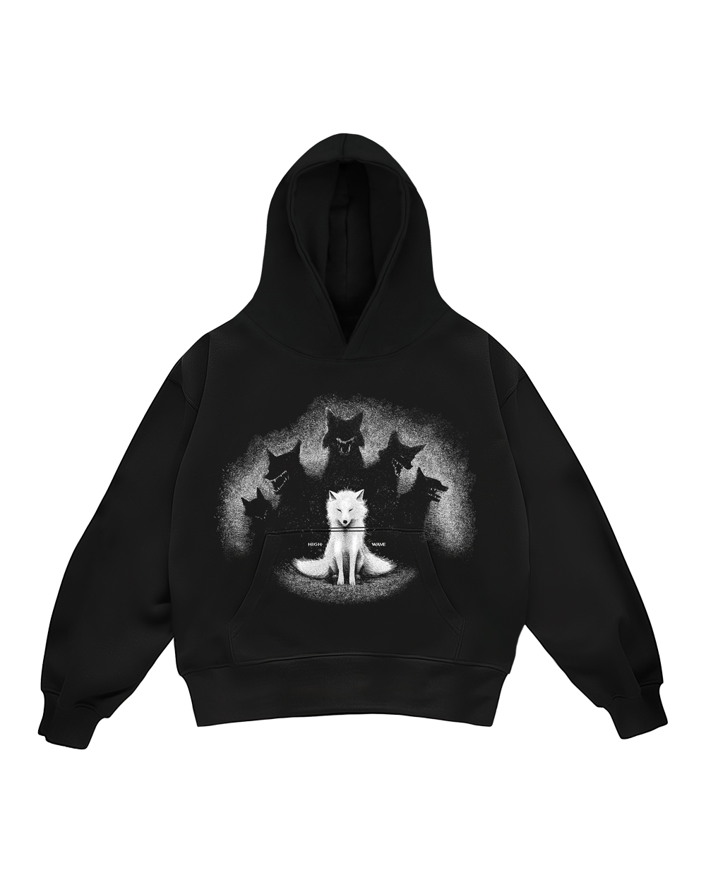 Czarna bluza z wilkiem - projekt Highwave w stylu streetwear